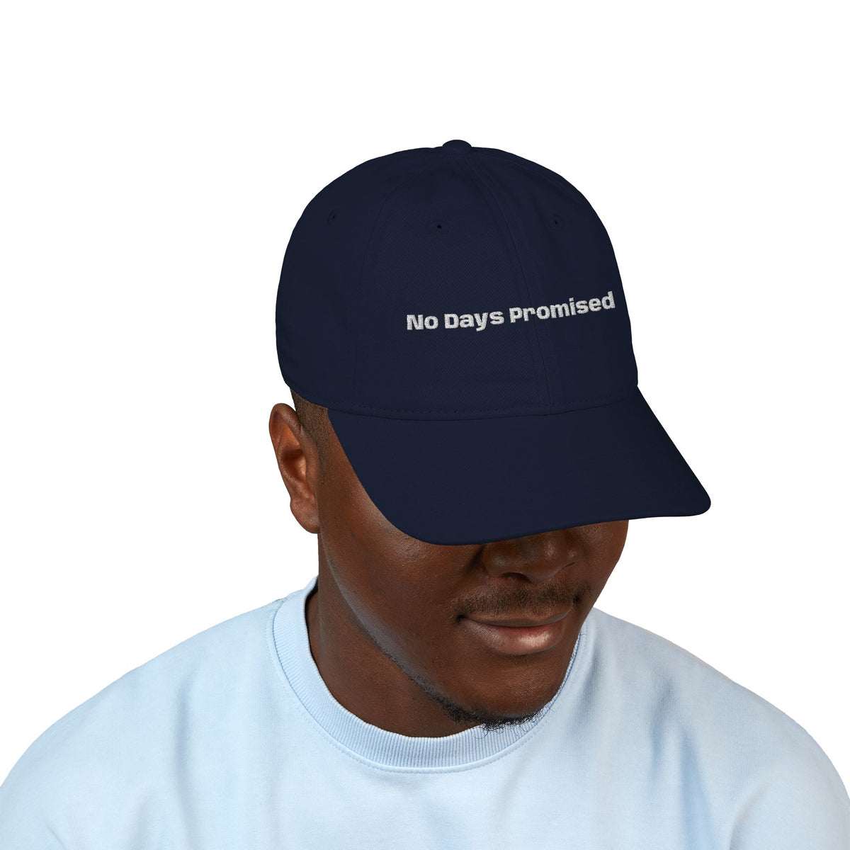 Embroidered 'No Days Promised' Organic Baseball Cap