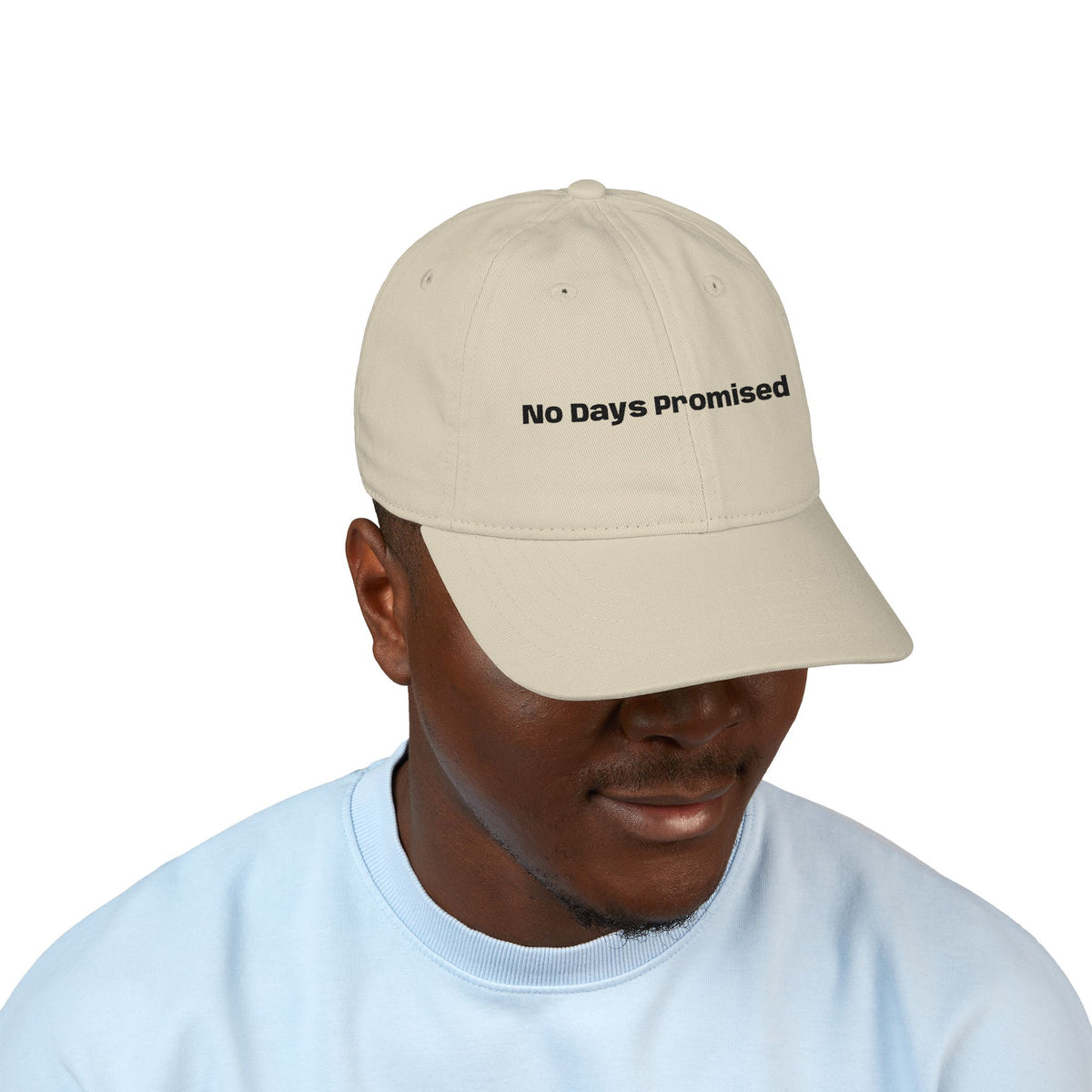 Embroidered 'No Days Promised' Organic Baseball Cap