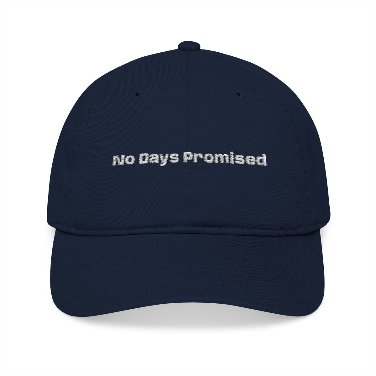Embroidered 'No Days Promised' Organic Baseball Cap