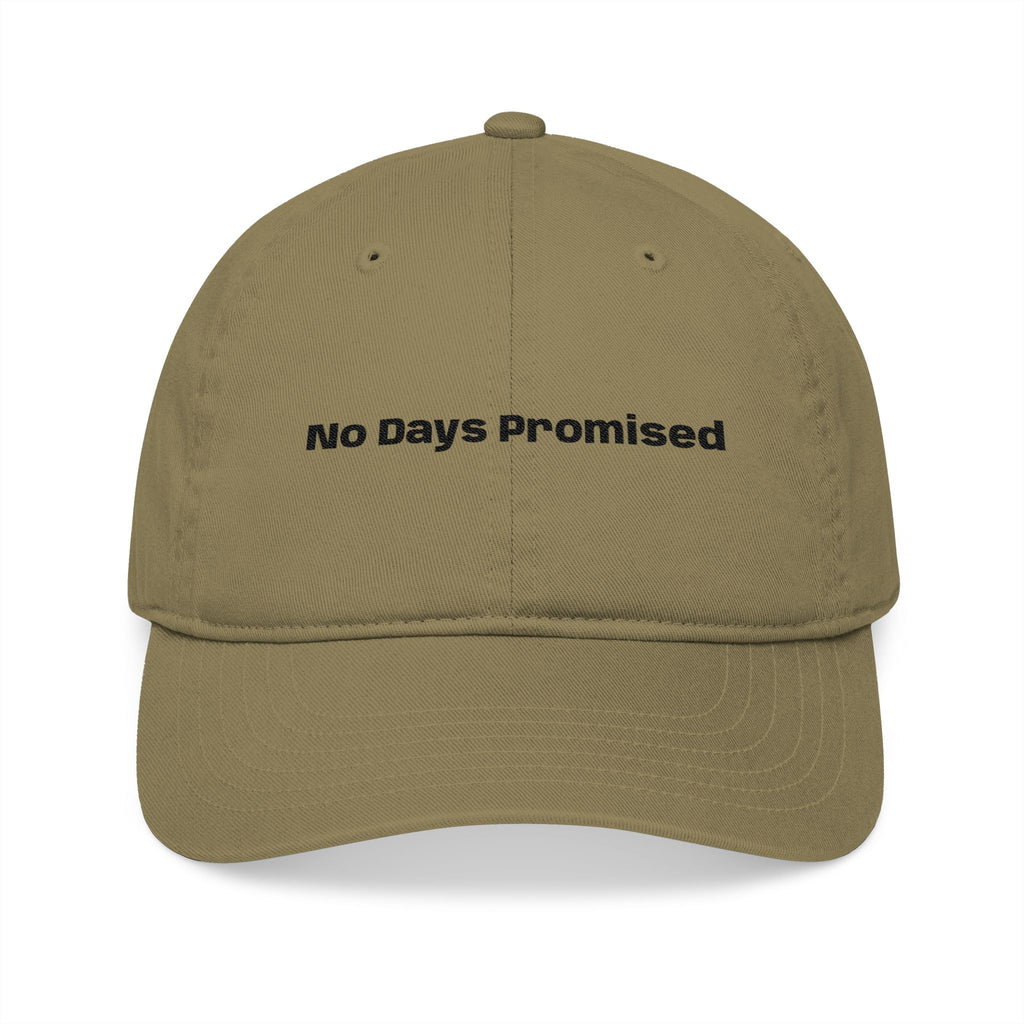 Embroidered 'No Days Promised' Organic Baseball Cap