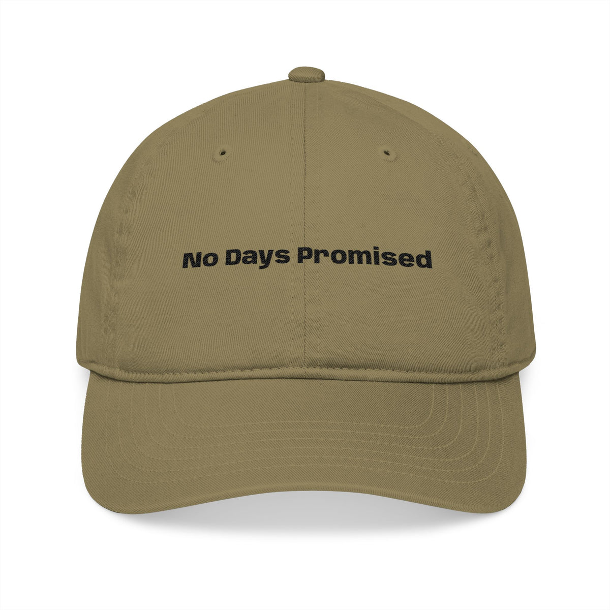Embroidered 'No Days Promised' Organic Baseball Cap