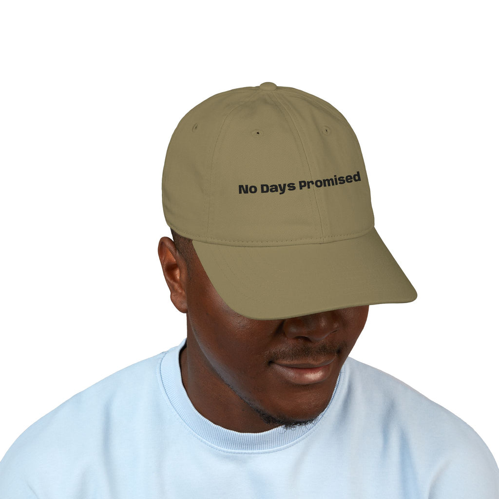 Embroidered 'No Days Promised' Organic Baseball Cap