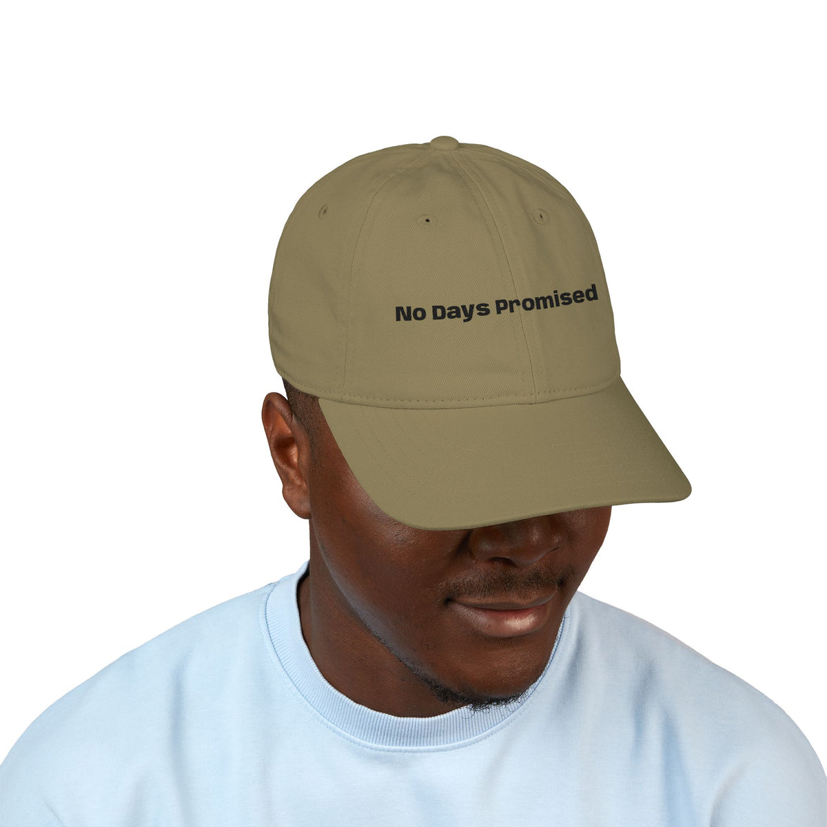 Embroidered 'No Days Promised' Organic Baseball Cap