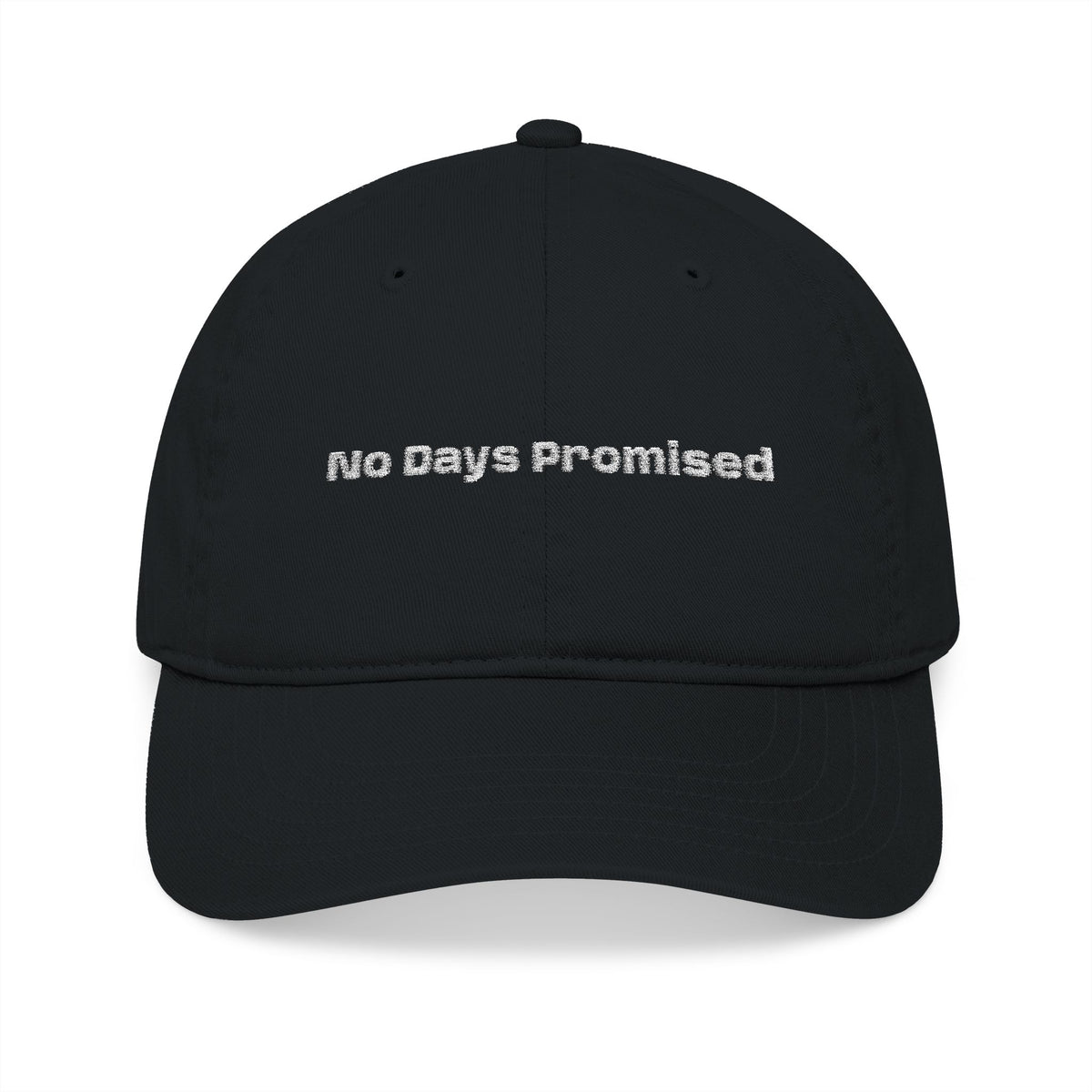 Embroidered 'No Days Promised' Organic Baseball Cap