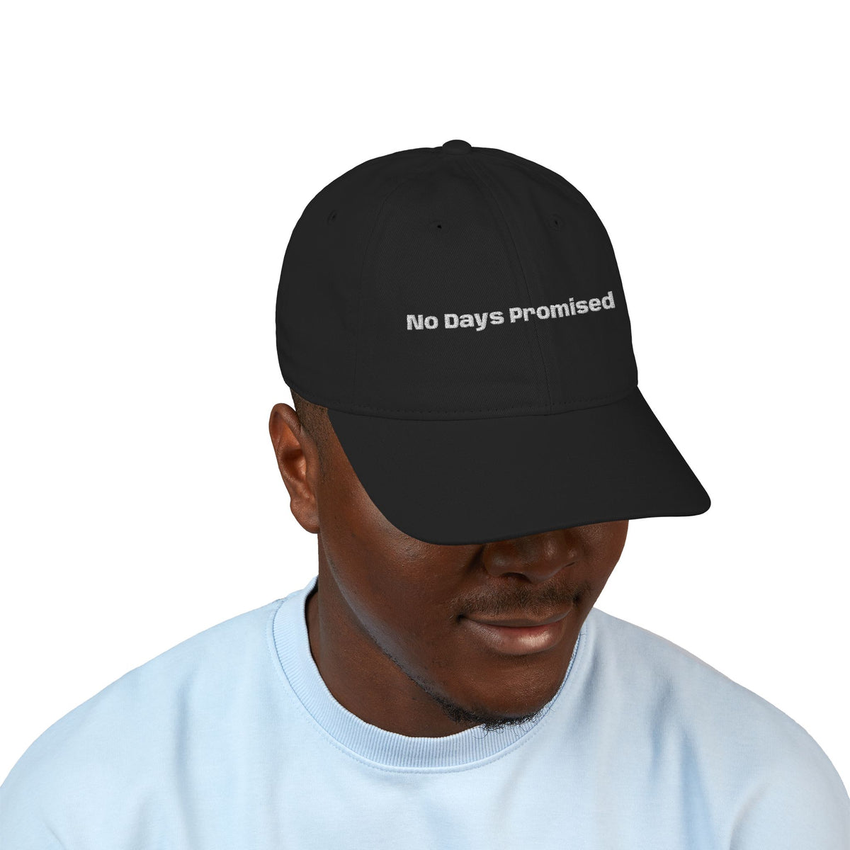 Embroidered 'No Days Promised' Organic Baseball Cap