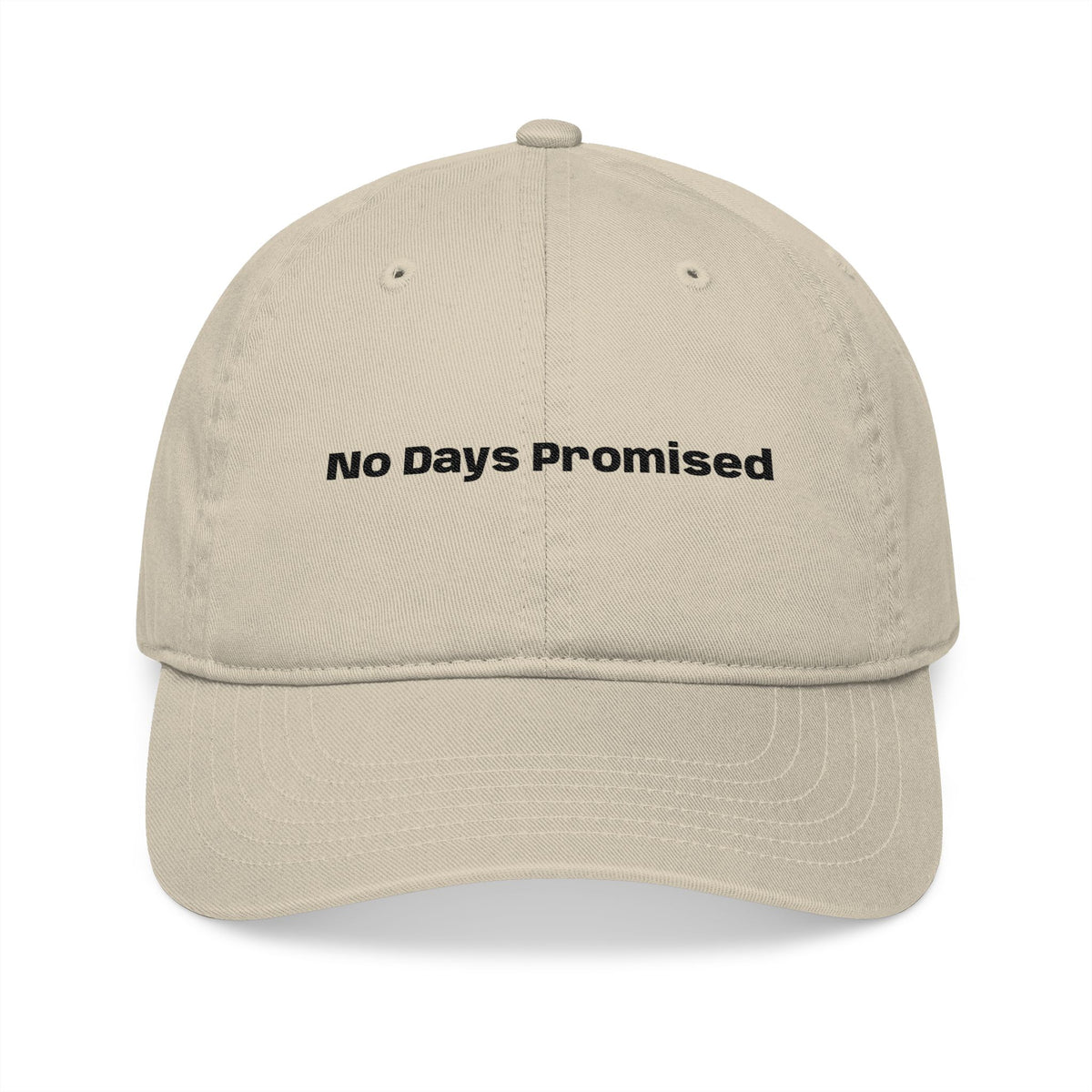 Embroidered 'No Days Promised' Organic Baseball Cap