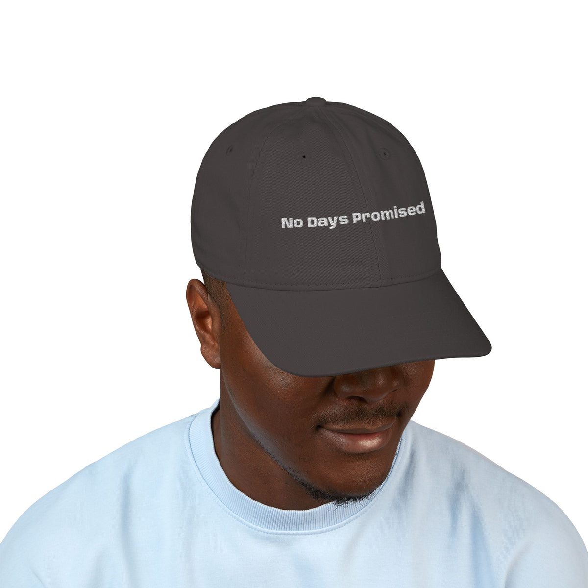 Embroidered 'No Days Promised' Organic Baseball Cap