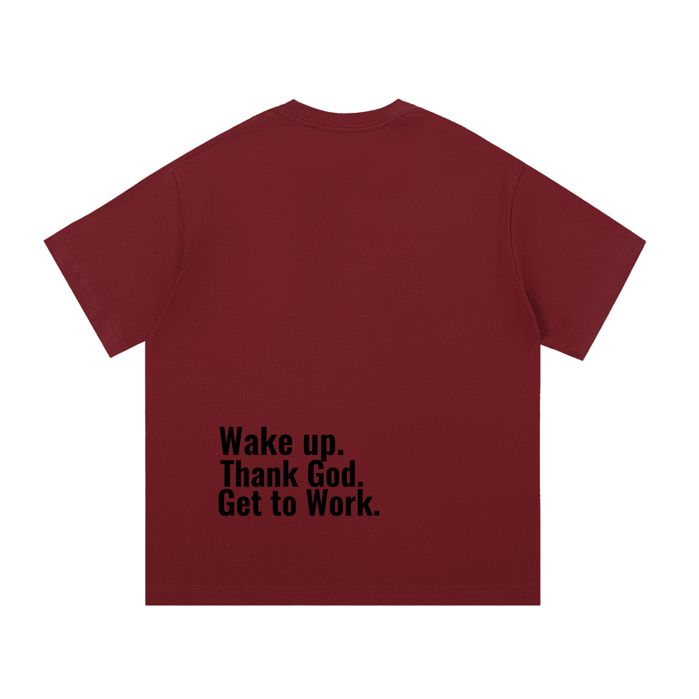 Limited edition red cardiovascular "Wake up. Thank God. Get to Work" Tee